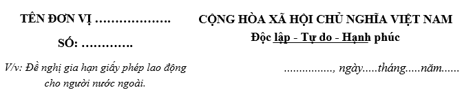 Mẫu đề nghị gia hạn hợp đồng lao động