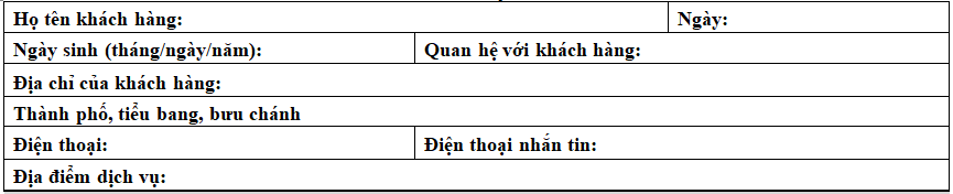 Mẫu phản ánh khiếu nại của khách hàng