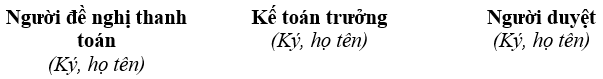 Mẫu đề nghị thanh toán