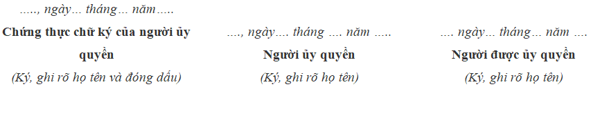 Mẫu giấy ủy quyền