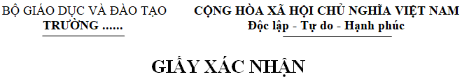 Mẫu giấy xác nhận vay vốn sinh viên