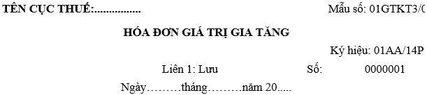 Mẫu hóa đơn GTGT