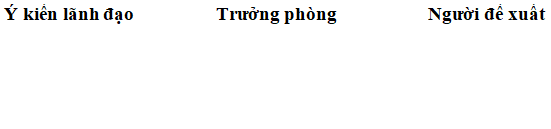 Mẫu phiếu đề xuất chung