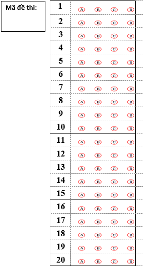 Mẫu phiếu trả lời trắc nghiệm