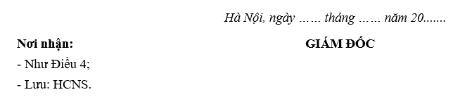 Mẫu quyết định xử lý kỷ luật