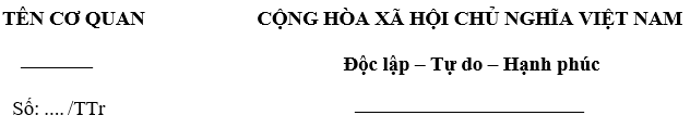 Mẫu tờ trình