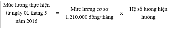 Thông tư 05-2016-TT-BNV thực hiện mức lương cơ sở áp dụng trong các cơ quan, đơn vị của Đảng, Nhà nước, tổ chức chính trị - xã hội