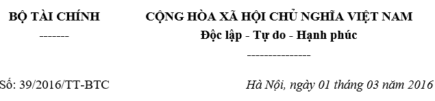 Thông tư 39-2016-TT-BTC về kiểm soát, thanh toán các khoản chi ngân sách qua Kho bạc Nhà nước