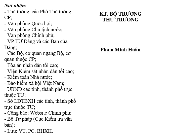 Thông tư 59-2015-TT-BLĐTBXH quy định và hướng dẫn thi hành một số điều của Luật bảo hiểm xã hội về bảo hiểm bắt buộc