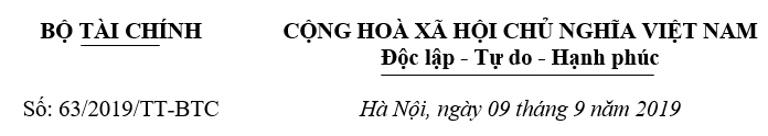 Thông tư 63-2019-TT-BTC