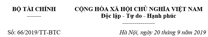 Thông tư 66-2019-TT-BTC