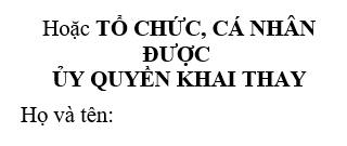 Tờ khai lệ phí trước bạ nhà đất