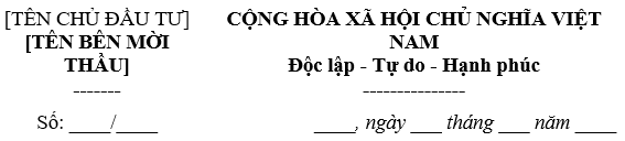 Tờ trình phê duyệt kết quả lựa chọn nhà thầu