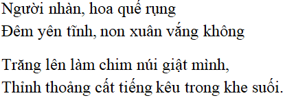 Bài thơ Khe chim kêu - Nội dung Khe chim kêu