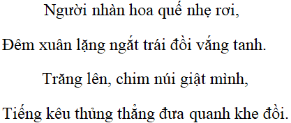 Bài thơ Khe chim kêu - Nội dung Khe chim kêu