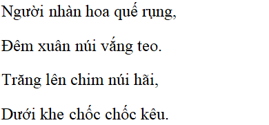 Bài thơ Khe chim kêu - Nội dung Khe chim kêu