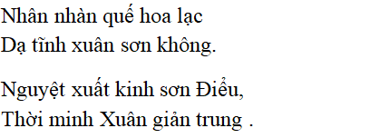 Bài thơ Khe chim kêu - Nội dung Khe chim kêu