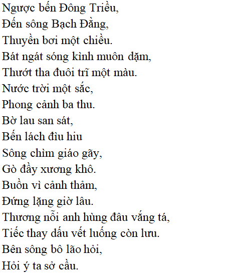 Bài thơ Phú sông Bạch Đằng (tác giả, tác phẩm, nội dung chính, giá trị)