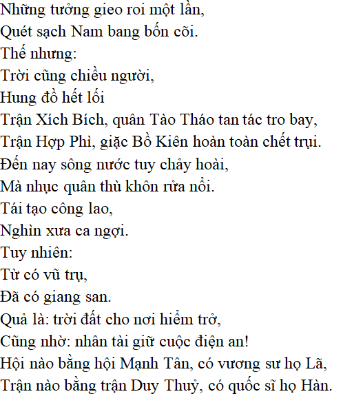 Bài thơ Phú sông Bạch Đằng (tác giả, tác phẩm, nội dung chính, giá trị)