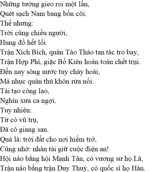 Bài thơ Phú sông Bạch Đằng - nội dung, dàn ý phân tích, bố cục, tác giả | Ngữ văn lớp 10