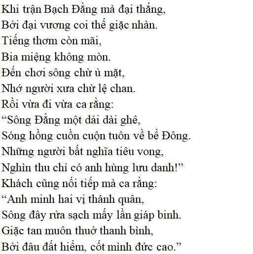 Bài thơ Phú sông Bạch Đằng (tác giả, tác phẩm, nội dung chính, giá trị)