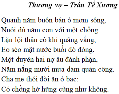 Bài thơ: Thương vợ (Trần Tế Xương): nội dung, dàn ý phân tích, bố cục, tác giả - Tác giả tác phẩm (mới 2022) | Ngữ văn lớp 11