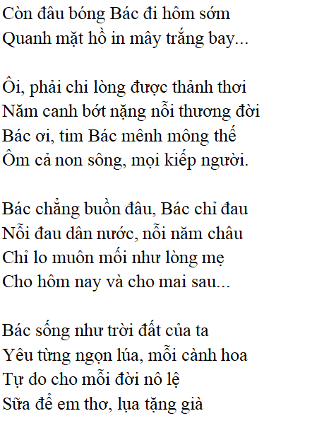 Bài thơ Bác ơi (Tố Hữu) - Tác giả tác phẩm (mới 2023) | Ngữ văn lớp 12