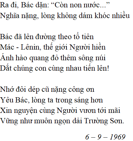 Bài thơ Bác ơi (Tố Hữu) - Tác giả tác phẩm (mới 2023) | Ngữ văn lớp 12