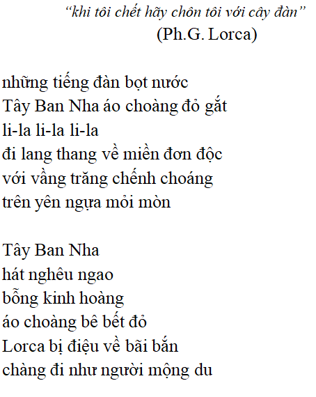 Bài thơ: Đàn ghi-ta của lor-ca (Thanh Thảo): nội dung, dàn ý phân tích, bố cục, tác giả - Tác giả tác phẩm (mới 2023) | Ngữ văn lớp 12