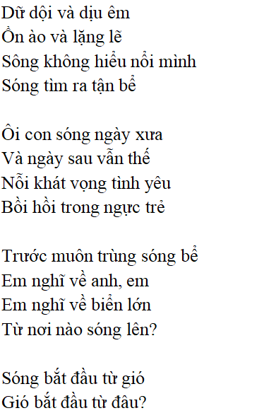 Bài thơ Sóng (Xuân Quỳnh) - Tác giả tác phẩm (mới 2023) | Ngữ văn lớp 12