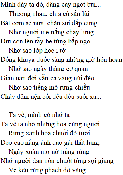 Bài thơ Việt Bắc - Tác giả tác phẩm (mới 2023) | Ngữ văn lớp 12