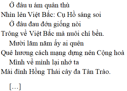 Bài thơ Việt Bắc - Tác giả tác phẩm (mới 2023) | Ngữ văn lớp 12