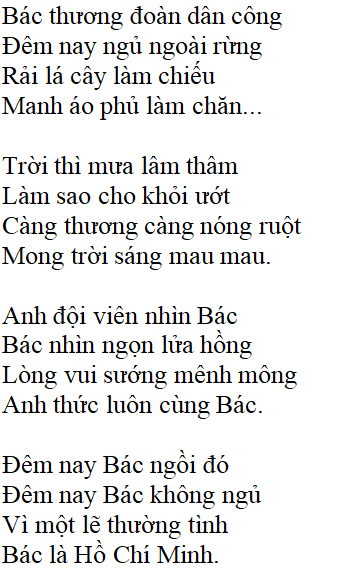 Bài thơ: Đêm nay Bác không ngủ - Nội dung bài thơ, Hoàn cảnh sáng tác, Dàn ý phân tích tác phẩm