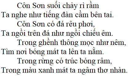 Bài thơ Bài ca Côn Sơn - nội dung, dàn ý, giá trị, bố cục, tác giả | Ngữ văn lớp 7