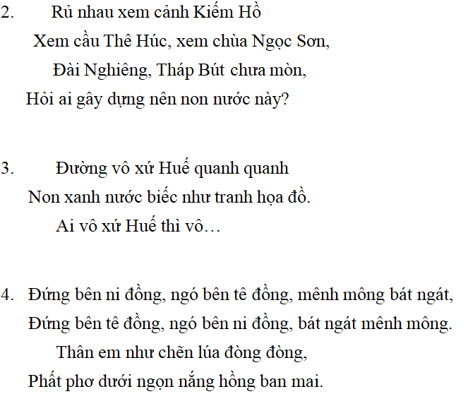 Nội dung các bài Những câu hát về tình yêu quê hương, đất nước, con người - nội dung, dàn ý, tóm tắt, bố cục, tác giả | Ngữ văn lớp 7