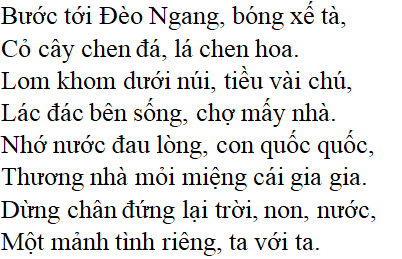 Bài thơ Qua Đèo Ngang - nội dung, dàn ý, giá trị, bố cục, tác giả | Ngữ văn lớp 7