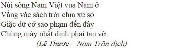 Bài thơ Sông núi nước Nam - nội dung, dàn ý, giá trị, bố cục, tác giả | Ngữ văn lớp 7