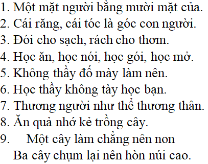 Tục ngữ về con người và xã hội - nội dung, dàn ý phân tích, giá trị | Ngữ văn lớp 7