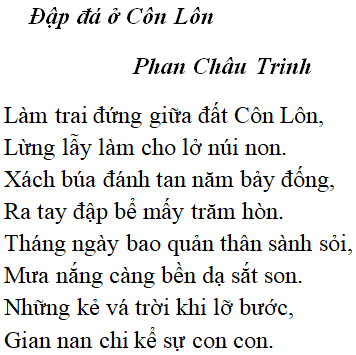 Bài thơ: Đập đá ở Côn Lôn (Phan Châu Trinh): nội dung, dàn ý, giá trị, tác giả - Tác giả tác phẩm (mới 2022) | Ngữ văn lớp 8