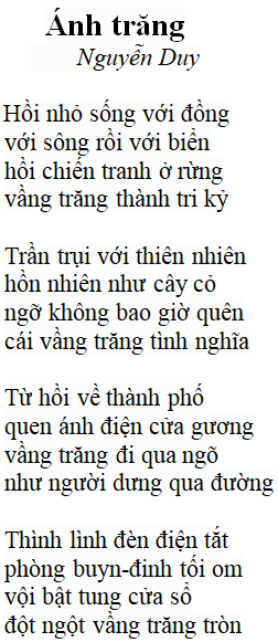 Bài thơ Ánh trăng - Tác giả tác phẩm (mới 2023) | Ngữ văn lớp 9