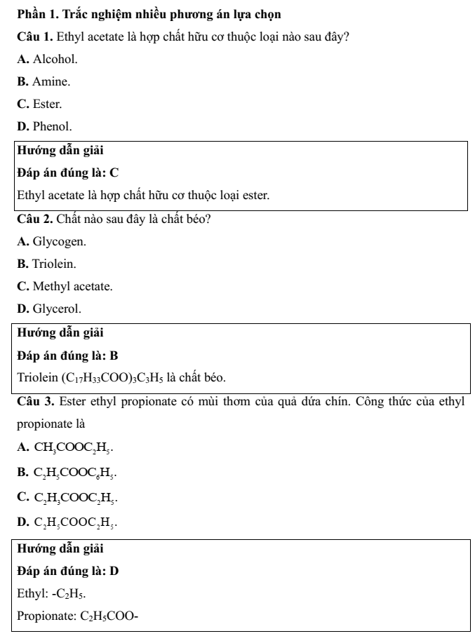 Đề kiểm tra Hóa học 12 Kết nối tri thức theo Chương (có lời giải)