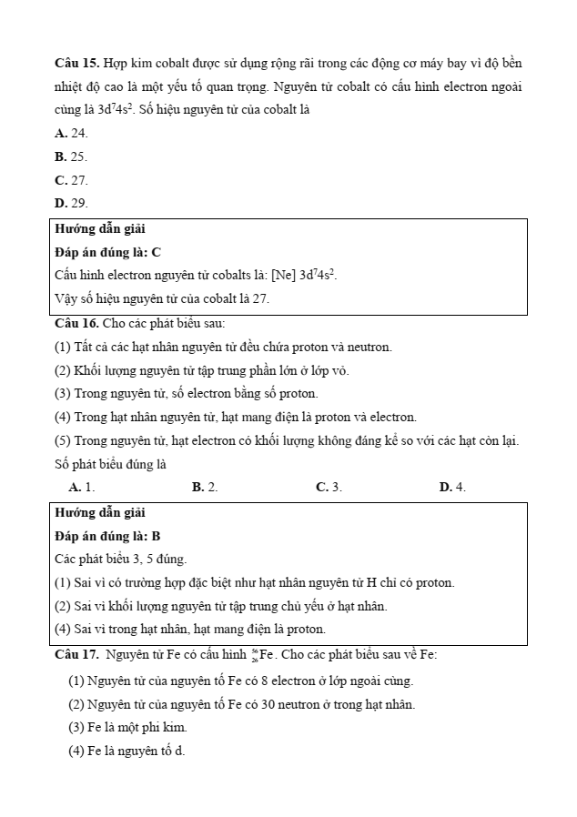 Đề kiểm tra Hoá học 10 Cánh diều theo Chủ đề (có lời giải)