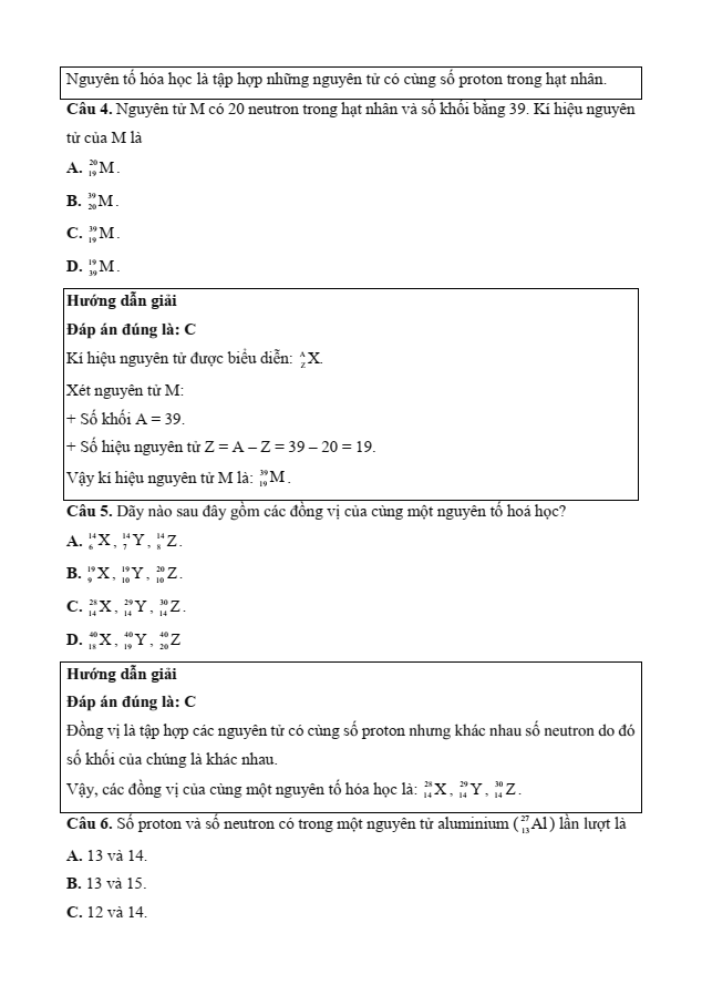Đề kiểm tra Hoá học 10 Chân trời sáng tạo theo Chương (có lời giải)