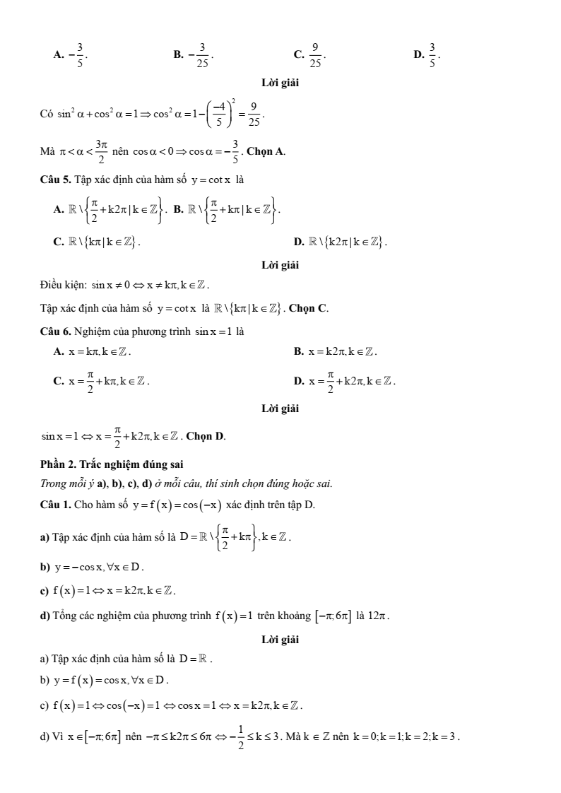Đề kiểm tra Toán 11 Chân trời sáng tạo theo Chương (có lời giải)