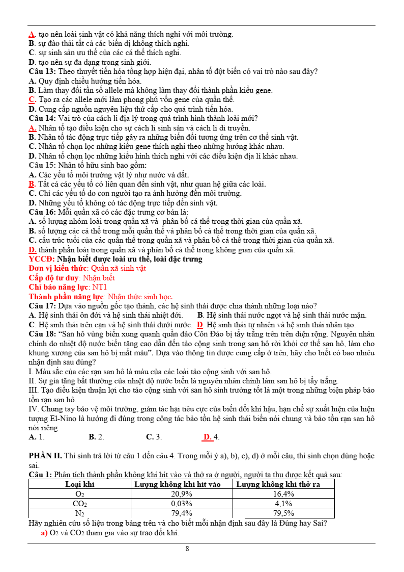 50+ Đề ôn thi Tốt nghiệp THPT Sinh học năm 2026 (có đáp án)