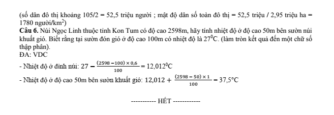 Đề thi học sinh giỏi Địa Lí 12 trường THPT Gia Viễn C năm 2025