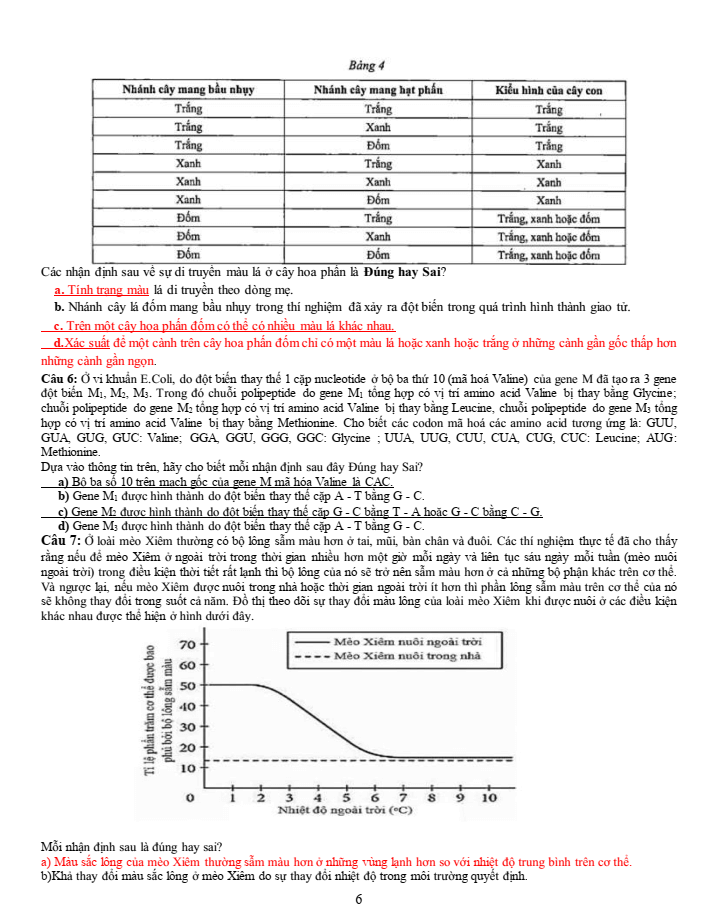 Đề thi học sinh giỏi Sinh học 12 trường THPT Bắc Đông Quan (Hưng Yên) năm 2025-2026