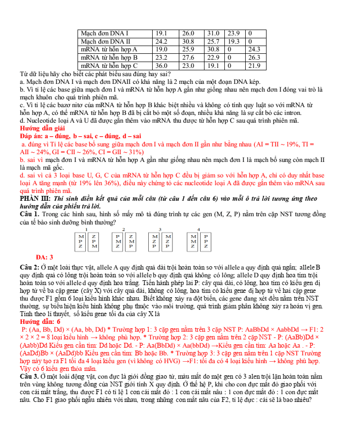 Đề thi học sinh giỏi Sinh học 12 trường THPT Sầm Sơn (Thanh Hoá) năm 2025-2026