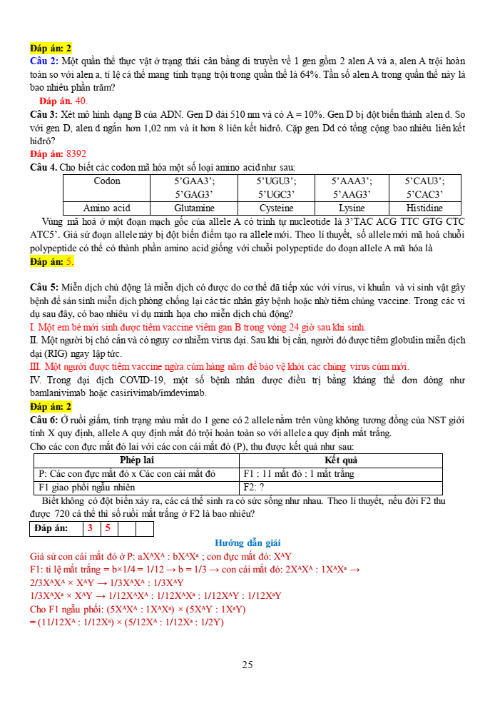 Đề thi học sinh giỏi Sinh học 12 trường THPT Thanh Thủy (Phú Thọ) năm 2025-2026