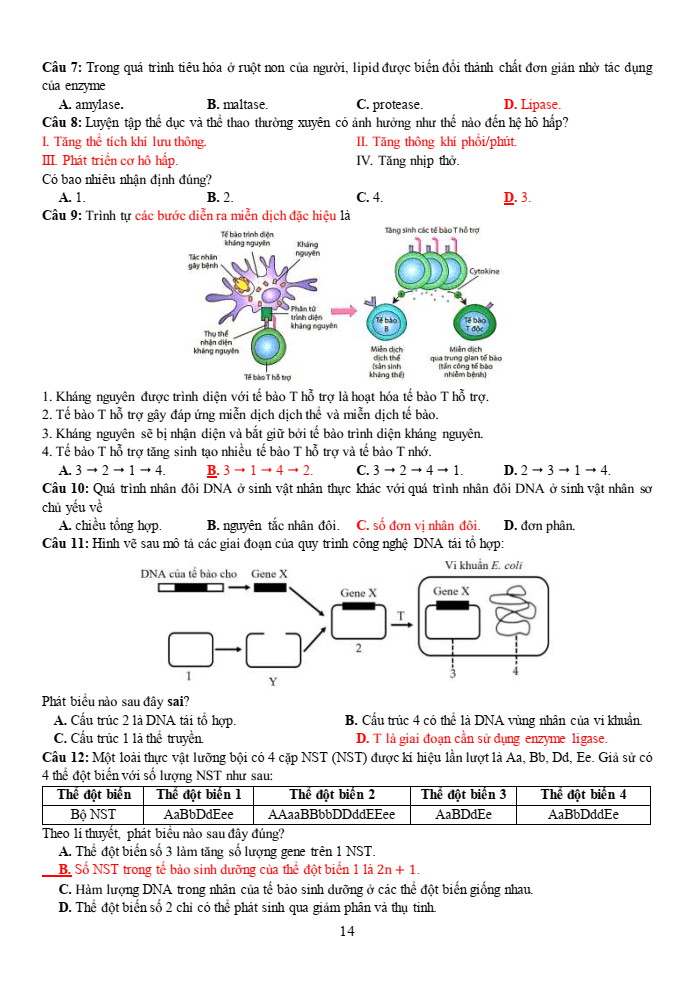 Đề thi học sinh giỏi Sinh học 12 trường THPT Thanh Thủy (Phú Thọ) năm 2025-2026